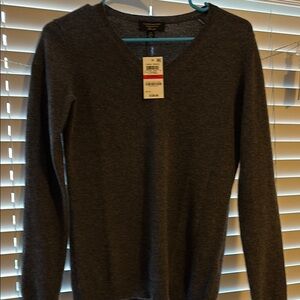 Charter Club Gray V-Neck Sweater